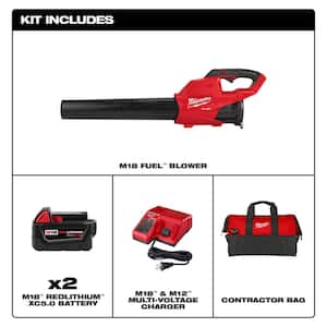 M18 FUEL 120 MPH 450 CFM 18-Volt Brushless Cordless Handheld Blower with Two 5.0 Ah Batteries, Charger and Bag