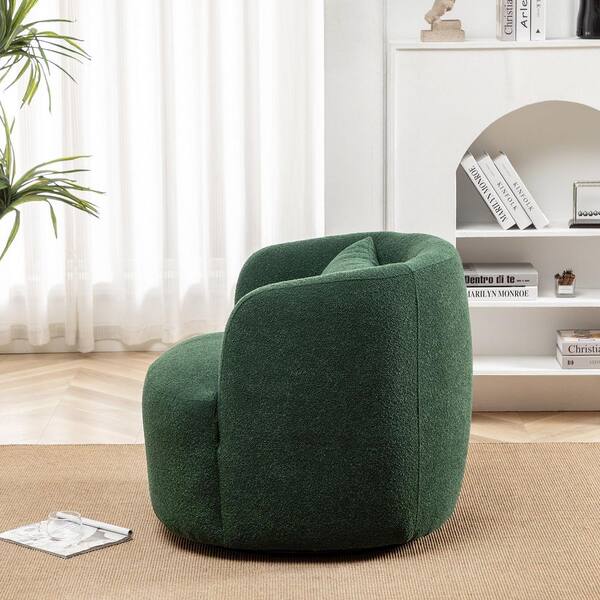 green boucle chair