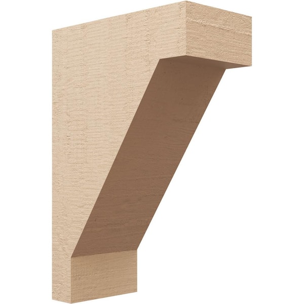 Ekena Millwork Classic Series 2 9 in. x 18 in. x 27 in. Burlington Rough Cedar Woodgrain Timberthane Polyurethane Corbel in Primed Tan