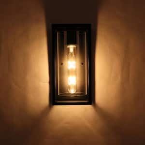 1 Light 10.25 in. Outdoor Imperial Black Wall Lantern Sconce