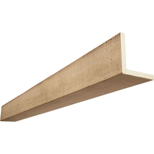 Ekena Millwork Endurathane 12 in. H x 10 in. W x 12 ft. L Rough Cedar Buttercream Faux Wood Beam