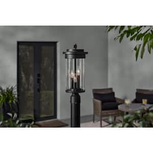 Northwood 3-Light Black Outdoor Lamp Post Light Fixture with Clear Glass