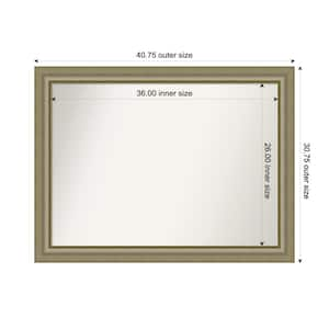 Vegas Silver 40.75 in. x 30.75 in. Custom Non-Beveled Wood Framed Bathroom Vanity Wall Mirror