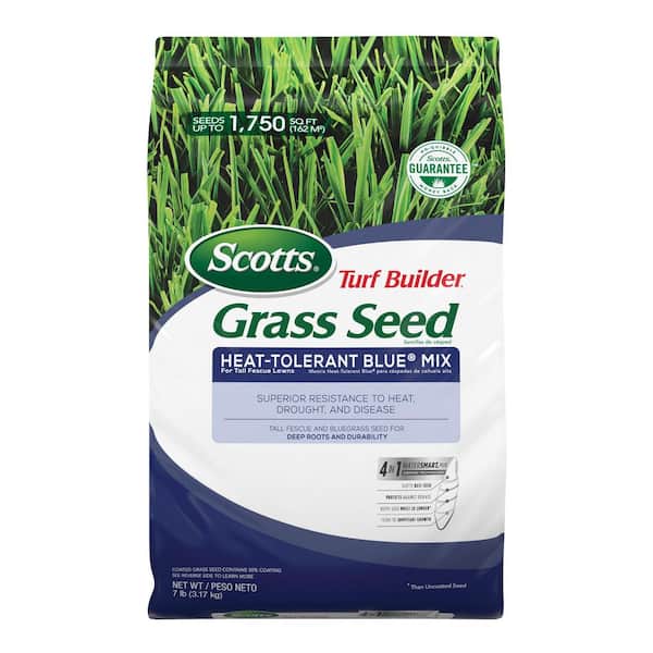 Scotts Turf Builder 7 lbs. Grass Seed Heat-Tolerant Blue Mix for Tall Fescue Lawns for Heat, Drought & Disease Resistance