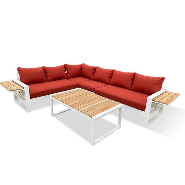 HiGreen Outdoor Denver 5Piece Aluminum Outdoor Patio Sectional Sofa