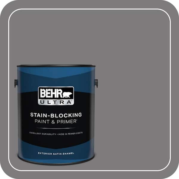BEHR ULTRA 1 gal. #BXC-58 Stormy Gray Satin Enamel Exterior Paint & Primer