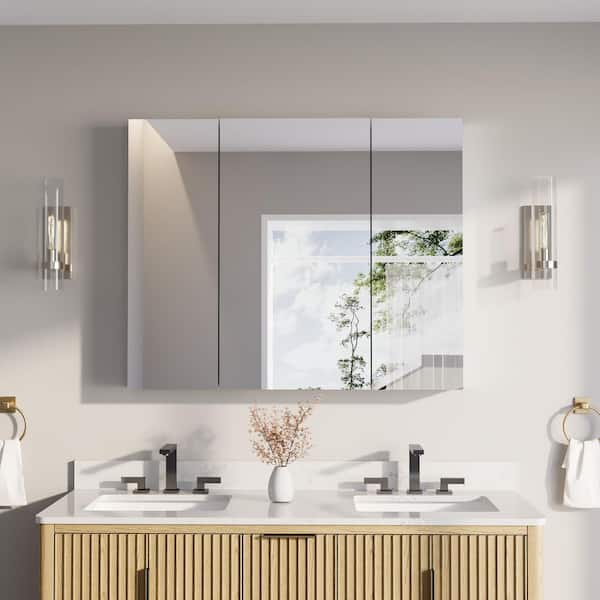 44 in. W x 36 in. H Rectangular Combo Recess/Surface Mount Medicine Cabinet with Mirror, Soft Close Door