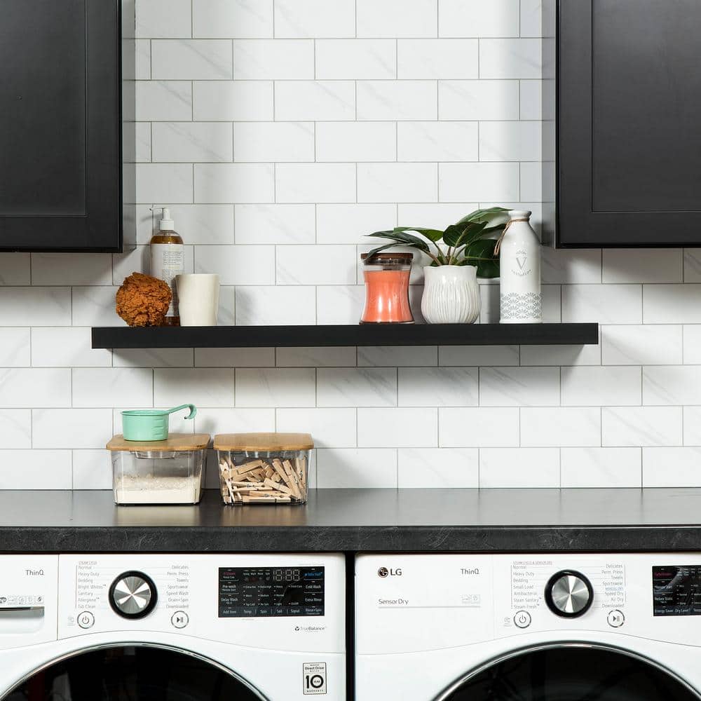 Carrara Subway White PVC Peel and Stick Backsplash Tiles