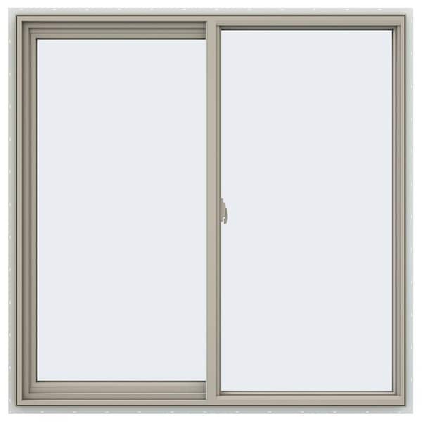 47.5 in. x 47.5 in. V-2500 Series Desert Sand Vinyl Left-Handed Sliding Window with Fiberglass Mesh Screen