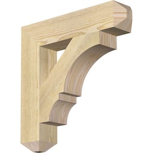 4 in. x 20 in. x 20 in. Douglas Fir Balboa Craftsman Rough Sawn Bracket