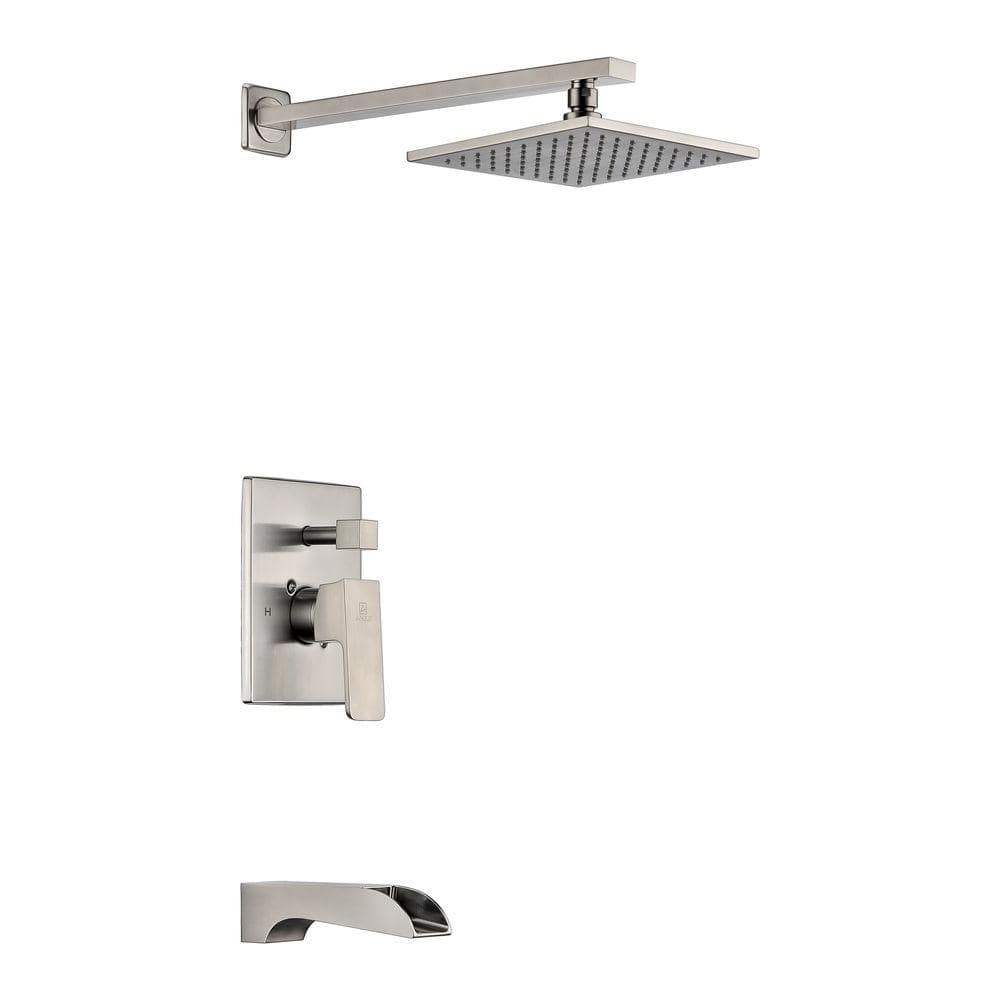 Mezzo Series 1-Handle 1-Spray Tub and Shower Faucet in Brushed Nickel (Valv