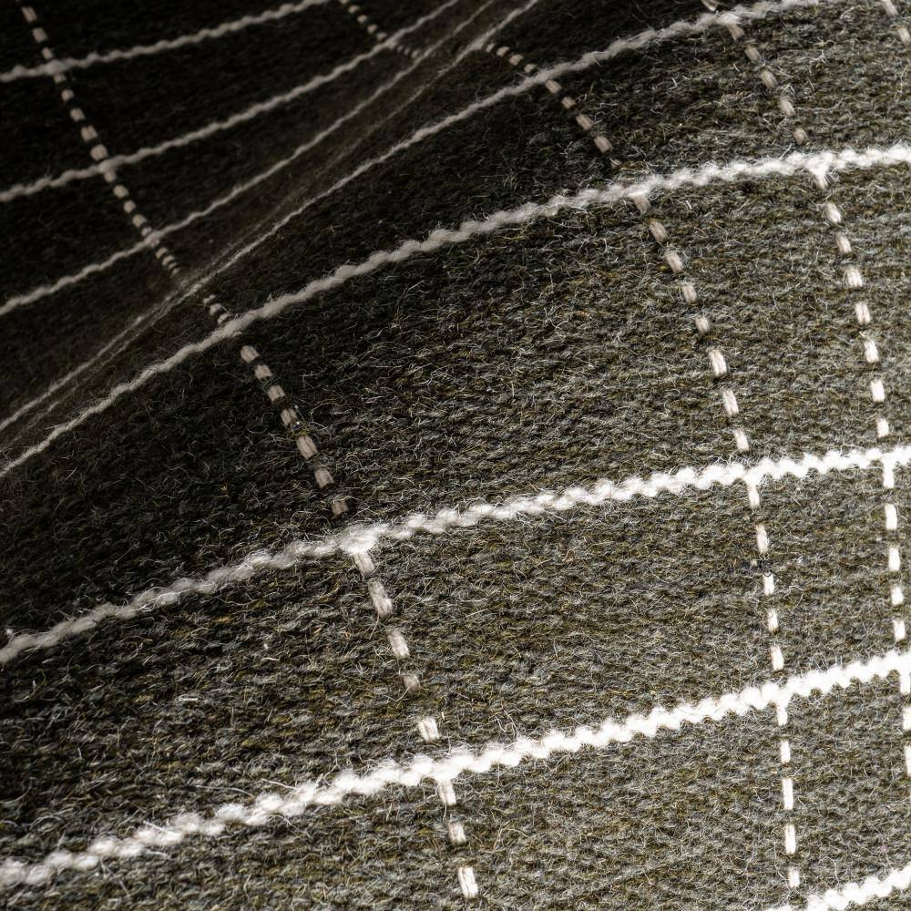 Charlie Green Plaid Wool and Cotton 10' x 14' Area Rug