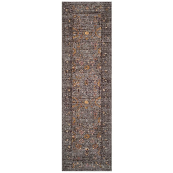 SAFAVIEH Classic Gray/Gold 2 ft. x 8 ft. Border Runner Rug