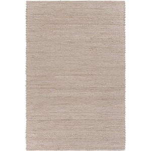 Ivory 5 ft. x 7 ft. 9 in. Jute Blend Braided LR81437 Indoor Area Rug