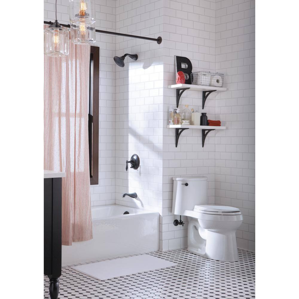 White High Efficiency Elongated One-Piece Toilet with Chrome Lever