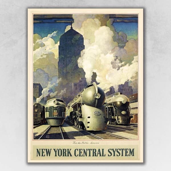 HomeRoots Charlie Cleveland Union Terminal Vintage Travel by Leslie Ragan Unframed Art Print 11 in. x 8.5 in.