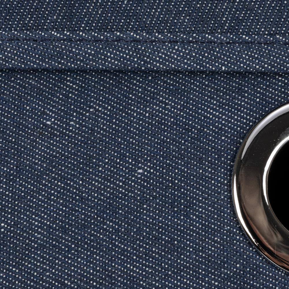 Denim Blue Stackable Cotton Blend Lidded Storage Boxes, Set of 2