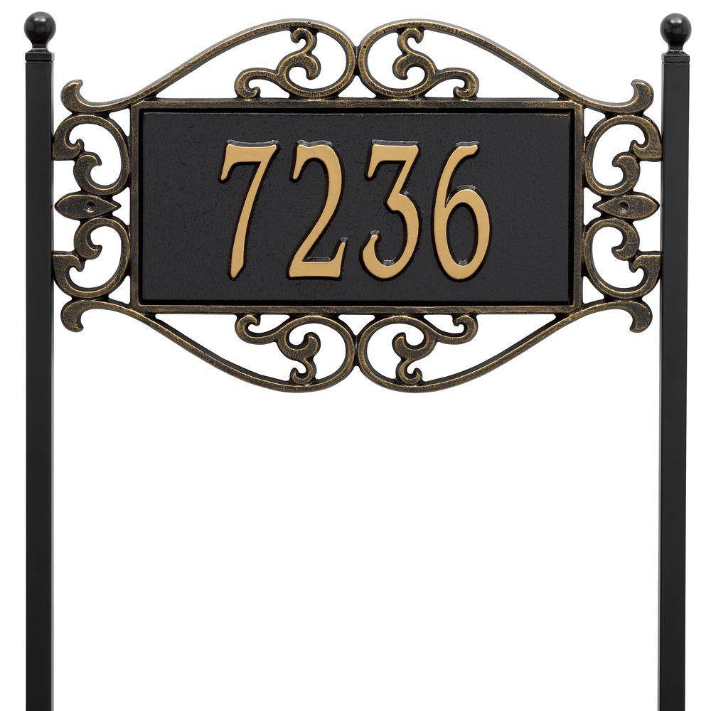 Whitehall Products Lewis Fretwork Rectangular Black/Gold Standard Lawn