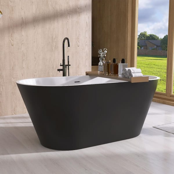 Zeafive Ane 67 in. x 29.5 in. Free Standing Soaking Tub Flatbottom
