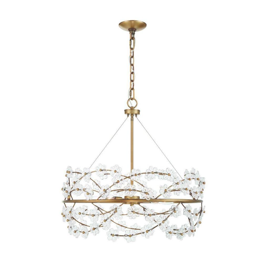 5-Lights Chandelier Light - Brass Gold Finish with Clear Glass Shades, –  LEDMyPlace