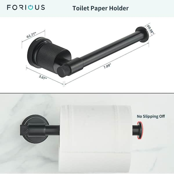 FORIOUS Bathroom Accessories Set 4-pack Towel Bar，Toilet Paper Holder  ，2Robe Hooks Zinc Alloy in Brushed Nickel HH19011BN4C - The Home Depot