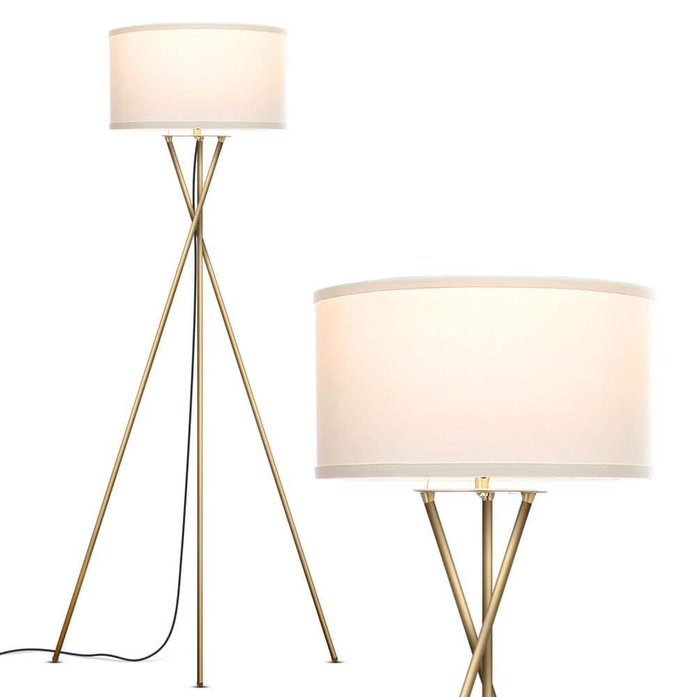 Brightech Jaxon Adjustable Brass Tripod Floor Lamp for Kids' Nursery