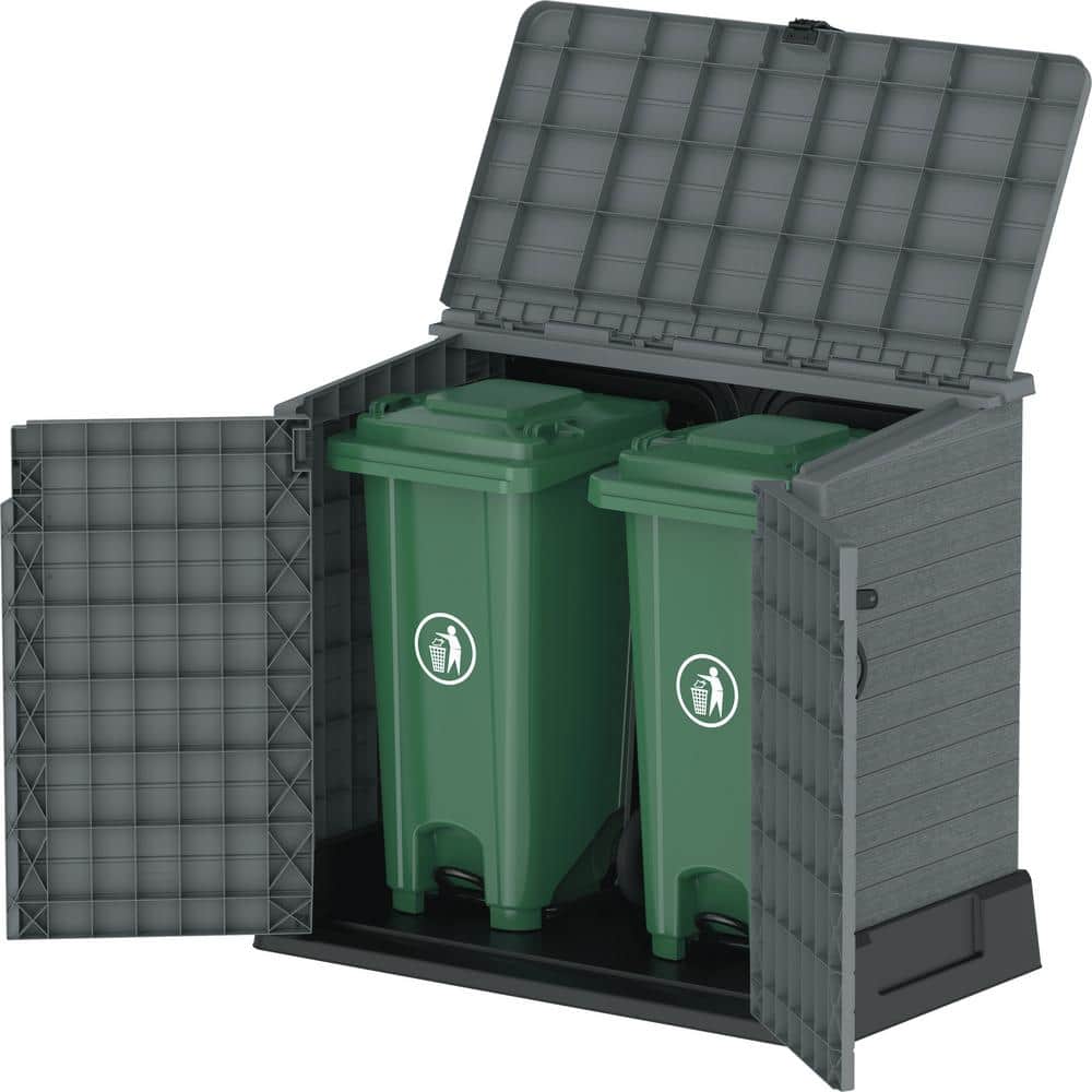 Duramax Gray Resin Outdoor Deck Storage Shed with Latching Doors
