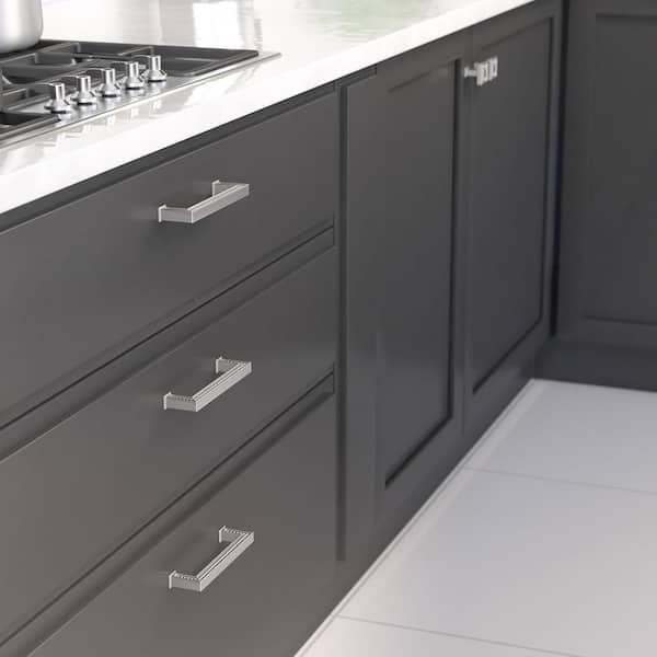 Torcello Collection 5-1/16 in. (128 mm) Classic Brushed Nickel Rectangular Cabinet Bar Pull
