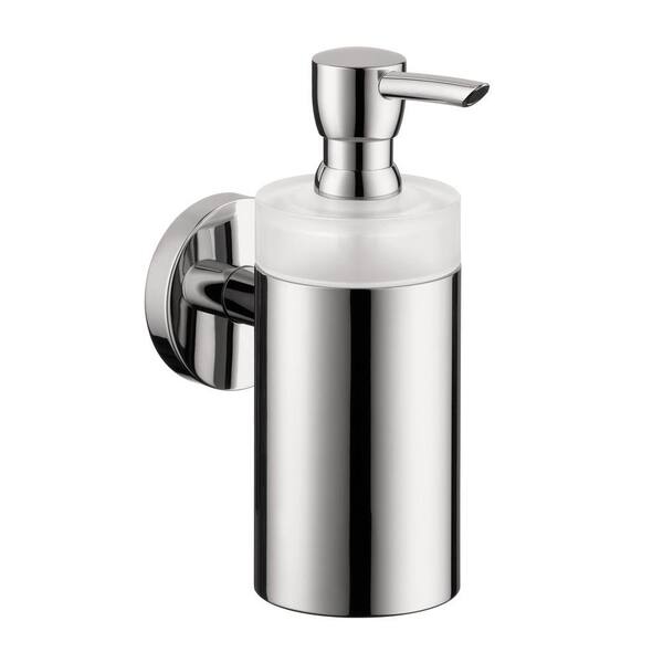 Hansgrohe Wall-Mount Brass and Plastic Soap Dispenser in Chrome