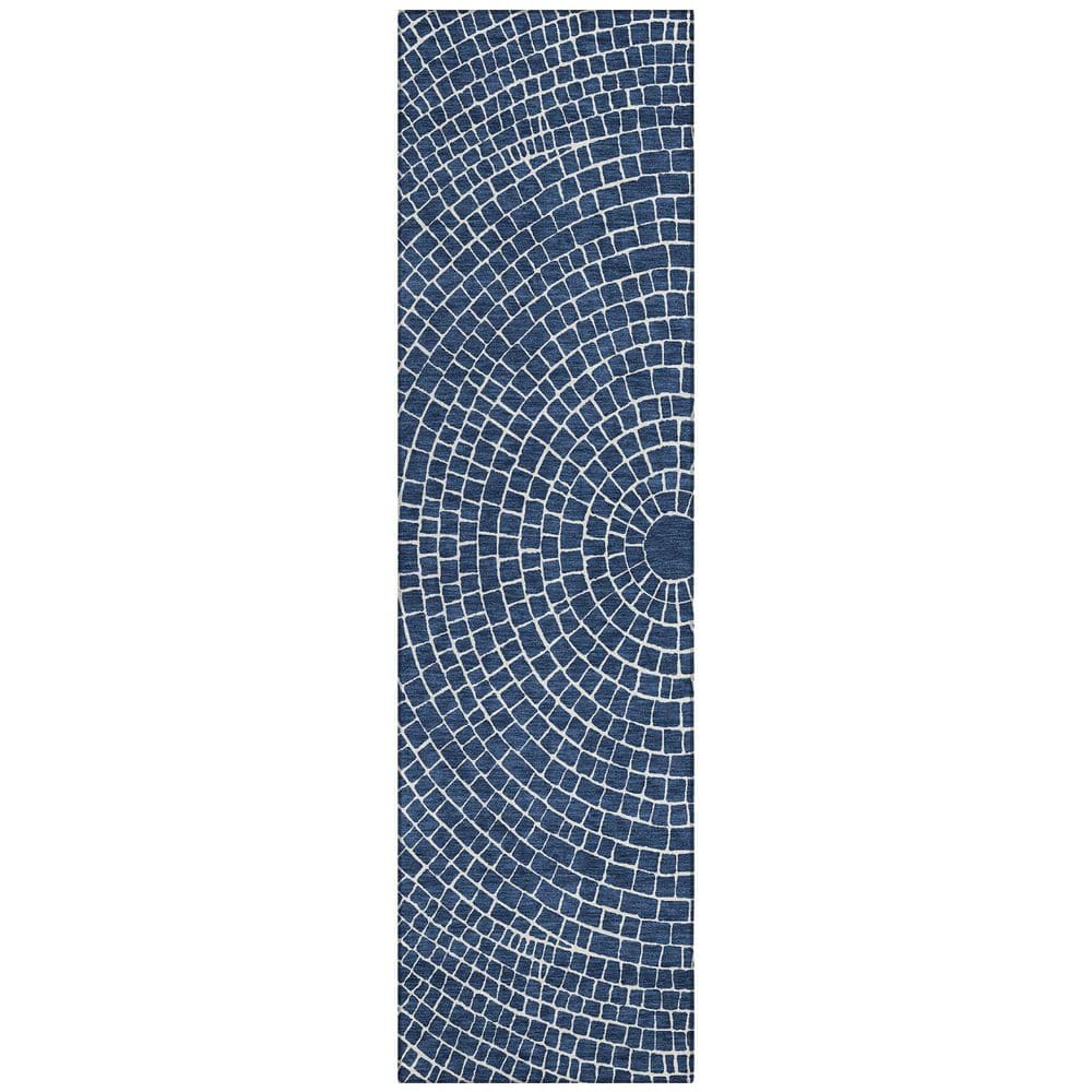 Chantille Machine Washable Indoor/Outdoor Abstract ACN2455 Navy 2 ft. x 7 ft. Runner Rug price history on PriceWatchPro