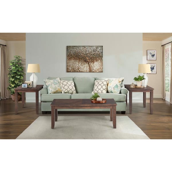 Dex 3-Piece 48 in. Walnut Large Rectangle Wood Coffee Table Set