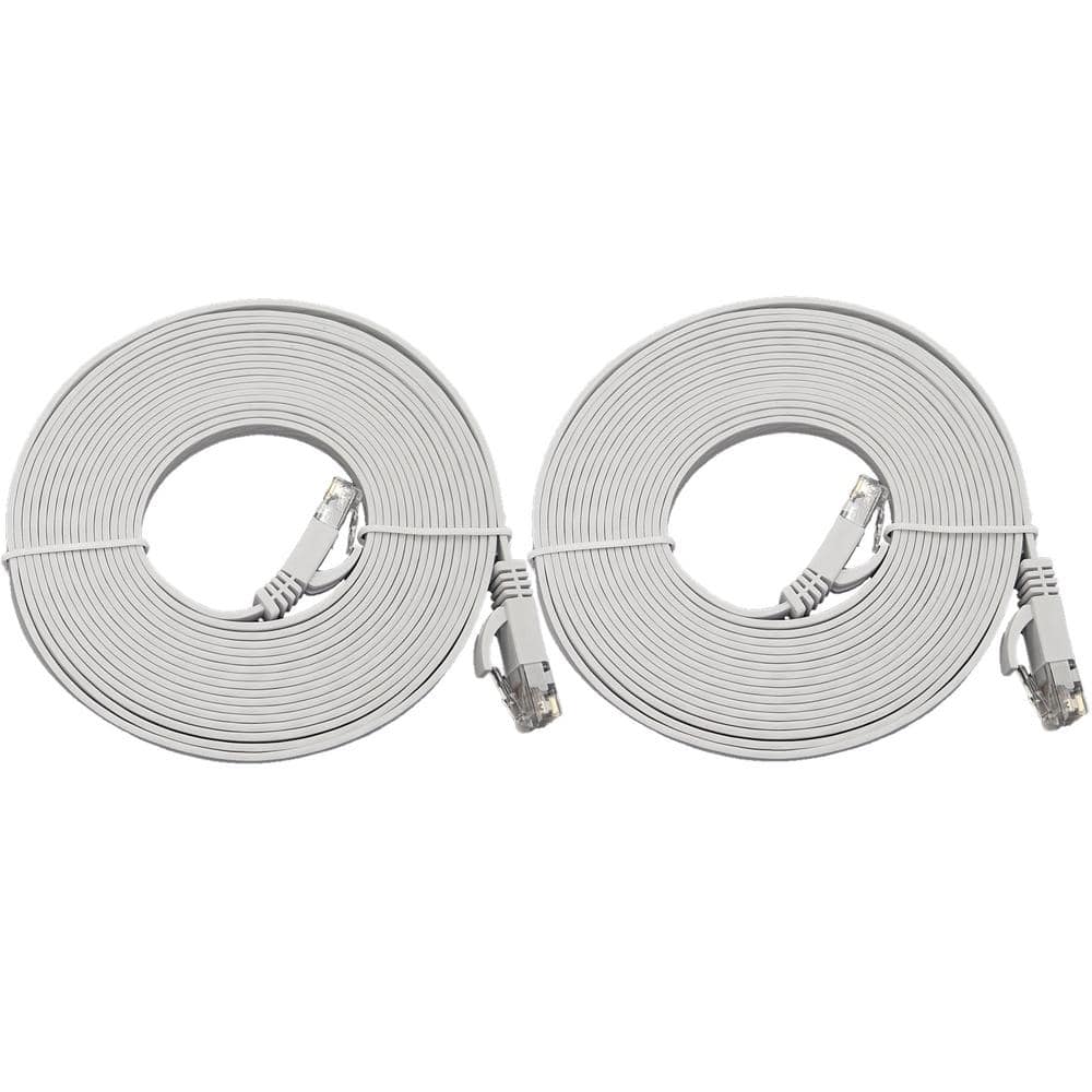 50 ft. Cat 6 UTP RJ45 Flat Patch (30AWG) Cable White (2-Pack) price history on PriceWatchPro