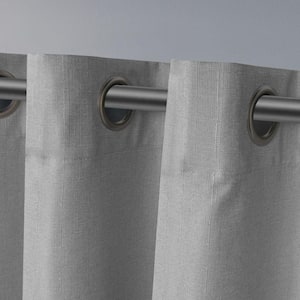 Loha Dove Grey Solid Polyester 54 in. W x 63 in. L Grommet Top Light Filtering Curtain Panel (Set of 2)