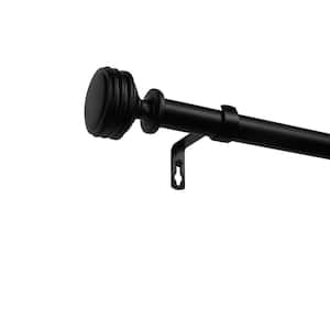 Duke 36 in. - 72 in. Adjustable Length Single Curtain Rod 1 in. Dia Kit in Matte Black with Finial