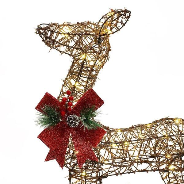 thumbnail image 2 of Joiedomi 3-Pack Christmas Deer Family - 185 LED Lighted Rattan Reindeers For Outdoor Yard Decor (Cool White) 2 of 6