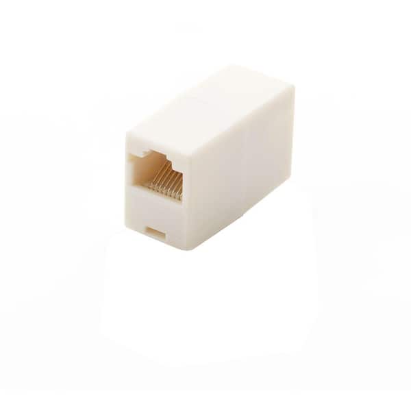 Commercial Electric In-Line Ethernet Cord Coupler, Almond