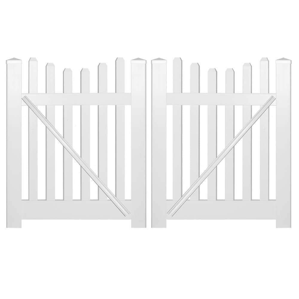 Hampshire 8 ft. W x 3 ft. H White Vinyl Picket Fence Double Gate Kit price history on PriceWatchPro