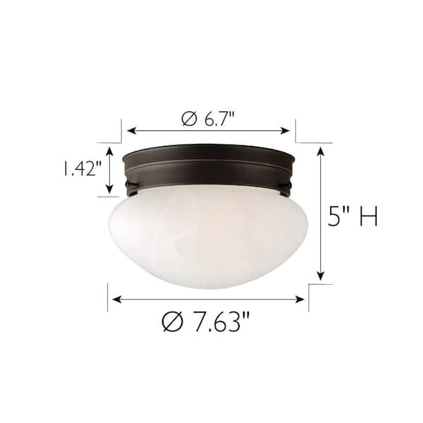 Millbridge 1-Light 7-5/8 in. Oil Rubbed Bronze Ceiling Semi Flush Mount Light Fixture