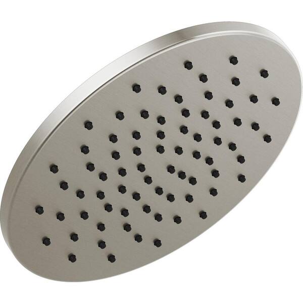 Delta 1-Spray 11.8 in. Single Wall Mount Fixed Rain Shower Head in Stainless