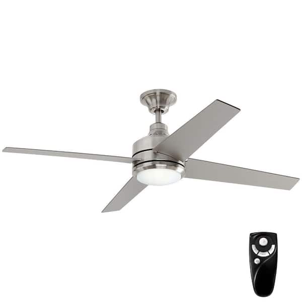 Home Decorators Collection Mercer 56 in. Integrated LED Brushed Nickel Ceiling Fan with Light Kit and Remote Control