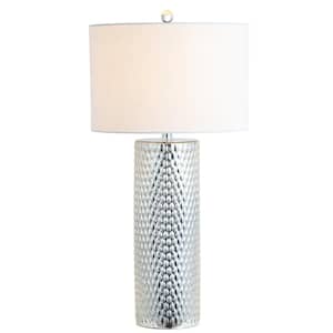 Isabella 30 in. Silver Glass Table Lamp