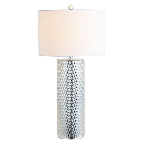 Isabella 30 in. Silver Glass Table Lamp