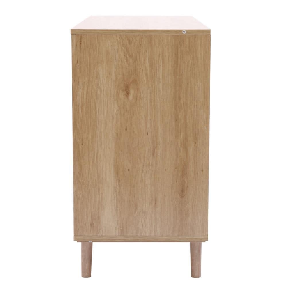 Light Oak Woodgrain Mid-Century Modern 6-Drawer Dresser