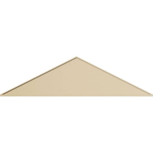 Ekena Millwork 84-in. W x 22-in. H x 2-in. P (Pitch 6/12) Peaked Cap Smooth Signature Urethane Pediment, Primed Tan