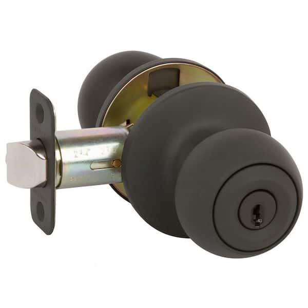 Fairfield Rustic Style Black Round Shape Entry Door Knob