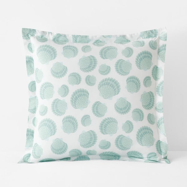 The Company Store Company Cotton Shells White Multi Cotton Percale Euro Sham