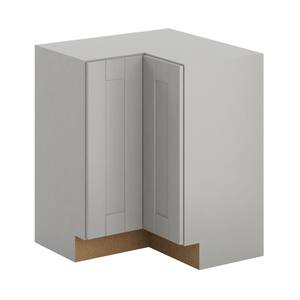 Princeton Shaker Assembled 28.5x34.5x28.5 in. Lazy Susan Corner Base Cabinet in Warm Gray