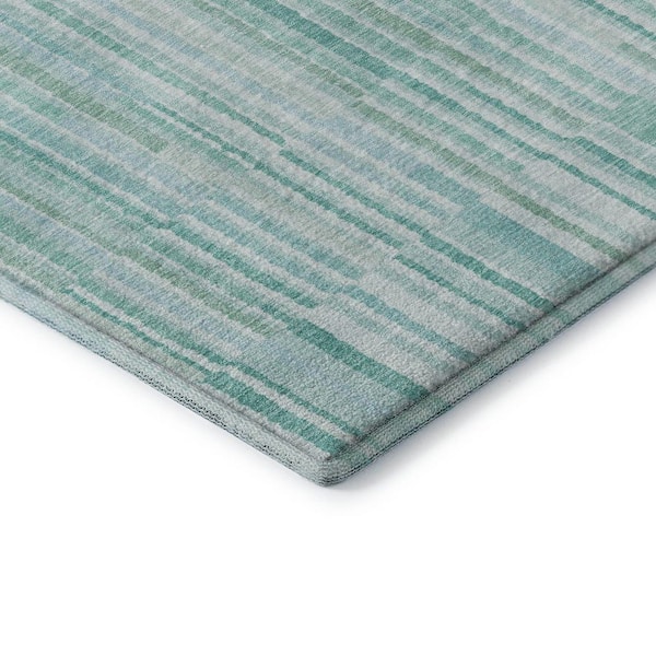 Mayfield Premium Machine Washable Abstract AMF2102 Turquoise 10 ft. x 14 ft. Area Rug