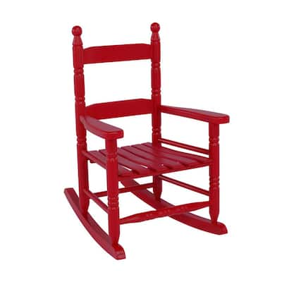 Children's 22 in. Hardwood Outdoor Porch Rocker in Red