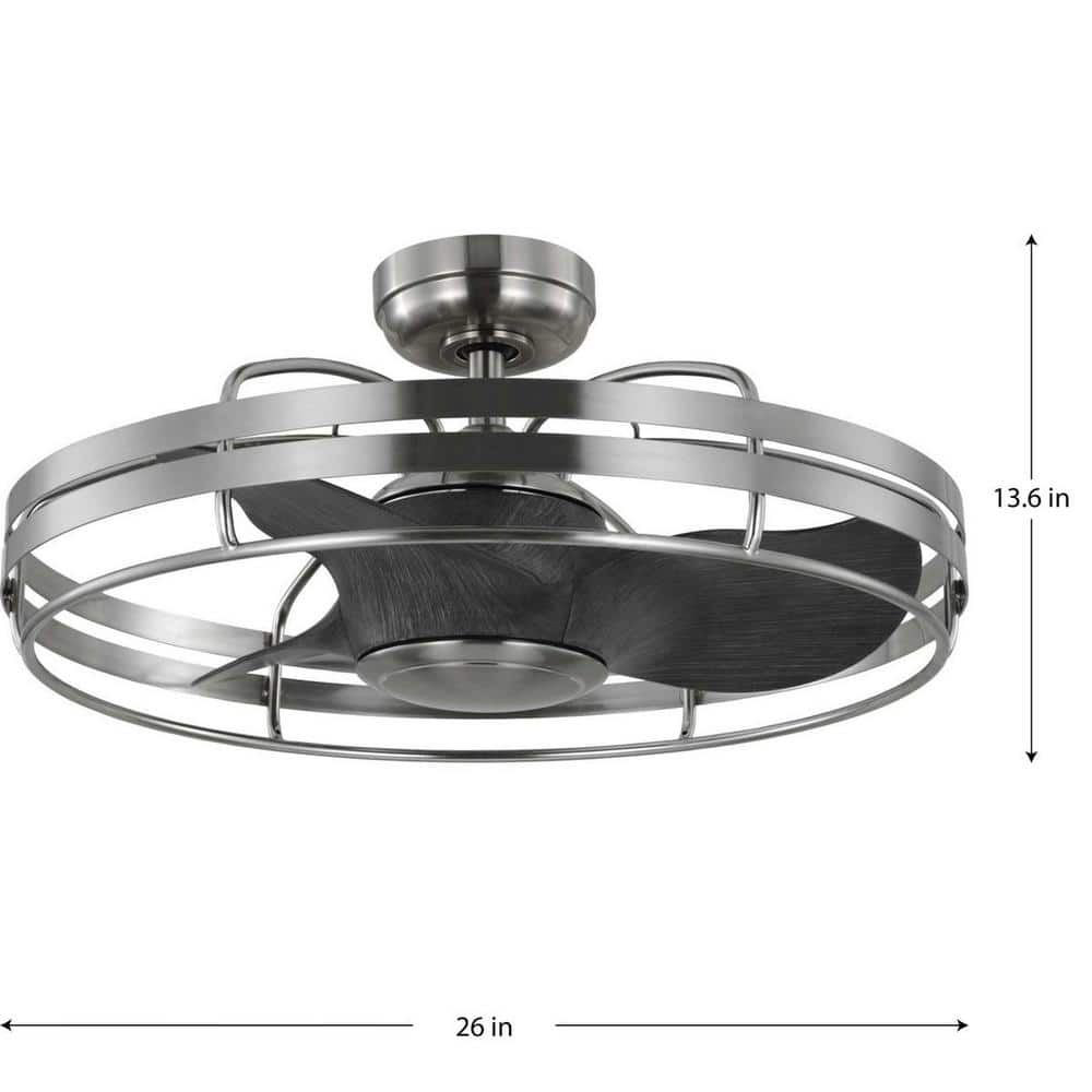 Nickel 26" Industrial Chandelier Ceiling Fan with Remote